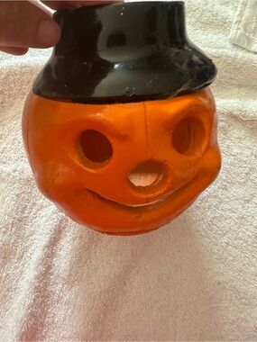 Vintage waccamaw Ceramic Jack-o'-Lantern little dumpling Orange & Black